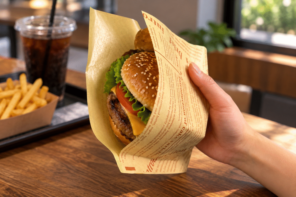 application triangle bag burgers & sandwiches