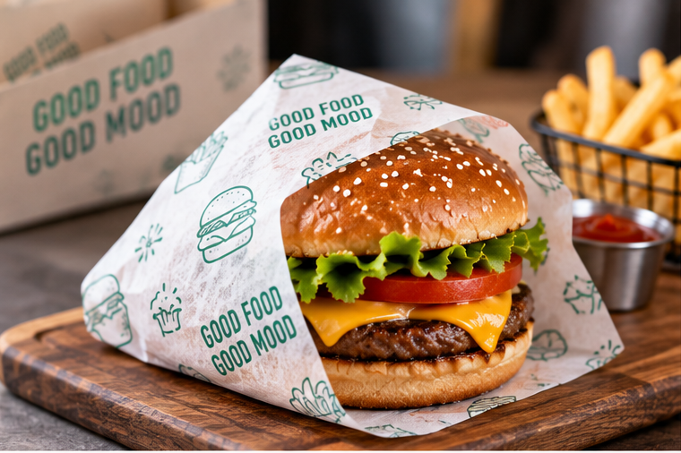 application wrap paper burger & sandwich wrapping