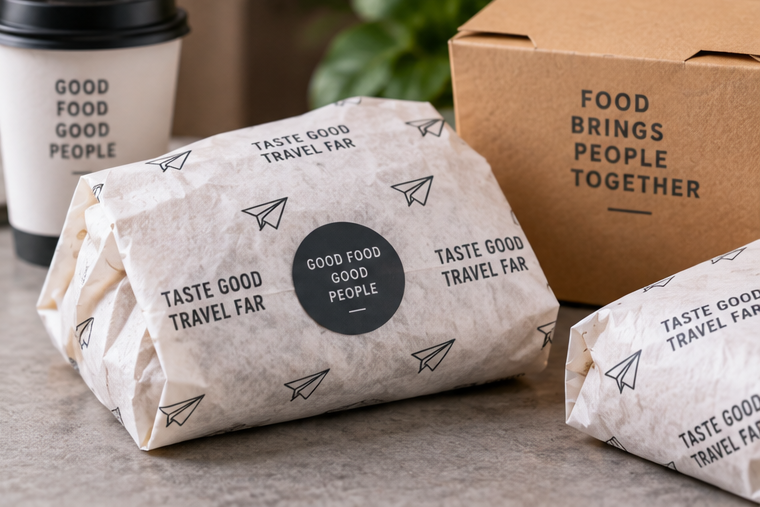 application wrap paper takeaway food packaging